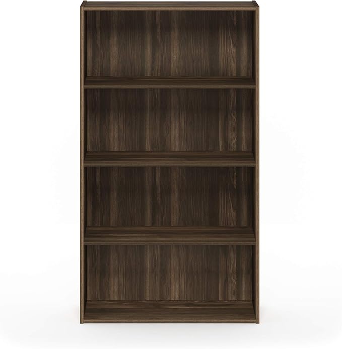 Furinno PASIR Book Shelf, 4-Tier Bookshelf, Bookcase with Open Shelf, 9.4 x 23.6 x 41.7, for Living Room, Bedroom, Home Offic