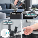 Car Vacuum Portable Cordless Foldable Mini Vacuum, 17000PA Strong Suction, 40mins Runtime, 4-in-1 Air Duster & Air Blower Han