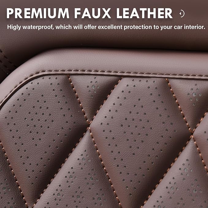 Coverado Front Seat Covers, Car Seat Covers Front Seats, Luxury Faux Leather Seat Covers for Cars, Car Seat Protector Waterpr