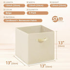 STORAGE MANIAC Storage Cubes, 13 Inch Collapsible Storage Bins with Handles, 4 Pack Fabric Foldable Bins for Organization, Du