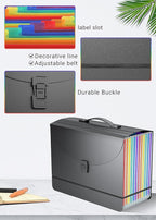 Expanding File Folder/Accordion File Organizer/Portable File Box with 13 Pockets,Fun Storage Filing Folders with Handle,Perfe