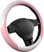 Road Comforts Steering Wheel Cover – Breathable Leather Steering Wheel Cover, Anti-Slip Grip, Universal Fit 14.5” to 15”, Hea