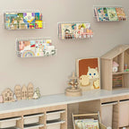 6-Pack White Floating Nursery Book Shelves , Metal Wall Mounted Storage book Shelves for Kids Bedroom, Toddler Room, Baby Nur