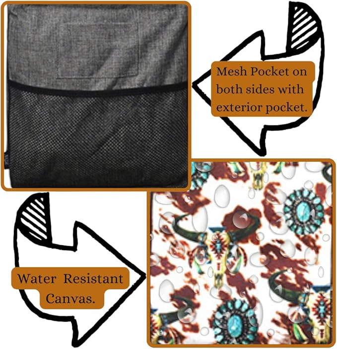 NGIL Extra Large Utility Tote Reusable Grocery Bag Oversized Collapsible for Groceries, Storage, Picnic, Beach (Bulls and Cow-Black)