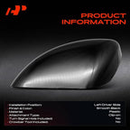 A-Premium Driver Side Rearview Mirror Cover Cap - Compatible with Nissan Altima 2013-2018 - Smooth Black, Without Turn Signal Hole