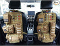 Molle Tactical Seat Back Organizer Panel with Pouches, Universal Fit For Vehicle Car, Khaki
