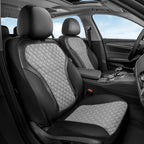 Coverado Car Seat Covers for Front Seats, Luxury Leather Car Seat Cover with Carbon Fiber Weave, Waterproof Automotive Seat P