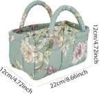 Small Storage Basket Organizer, Mini Fabric Floral Storage Baskets with Handle, Quilted Portable Collapsible Storage (G)