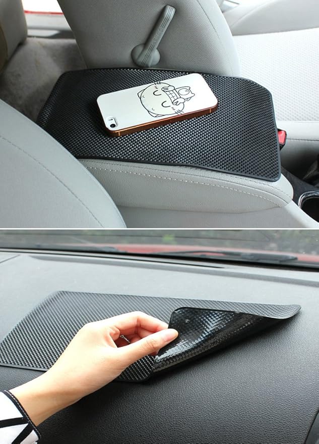 Tianmei 10.6in x 6.1in Extra Large Size Anti-Slip Rubber Pad, Car Dashboard Universal Non-Slip Mat use for Cell Phones, Sungl