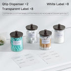 TIPGO Glass Qtip Holder Dispenser for Bathroom - 10 oz Clear Canister Apothecary Jar for Cotton Swabs, Balls, Pads, Floss Pic