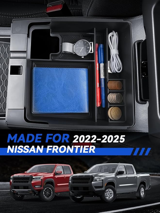 for Frontier Center Console Organizer 2022 2023 2024 2025 Frontier Accessories Armrest Tray Middle Storage Box Insert Container Durable ABS Plastic