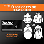 Hefty MAX Shrink-Pak Vacuum Seal Storage Bags for Clothing, Travel, Bedding | Tear & Water Resistant, Dual-Valve Space Saver 