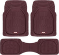 Motor Trend FlexTough Floor Mats for Cars, Burgundy Deep Dish All-Weather Car Mats, Waterproof Trim-To Fit Automotive Cars Trucks SUV, Universal Liner Accessories