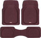 Motor Trend FlexTough Floor Mats for Cars, Burgundy Deep Dish All-Weather Car Mats, Waterproof Trim-To Fit Automotive Cars Trucks SUV, Universal Liner Accessories