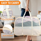 Collapsible Laundry Baskets with Easy Carry Handles, 95L Clothes Hamper for Storage, Foldable Laundry Basket Tear-proof, Larg