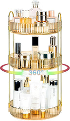 360 Rotating Makeup Organizer - Large Capacity Spinning Perfume & Cosmetic Skincare Holder for Vanity & Countertop (Vibrant O