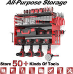 Power Tool Organizer Wall Mount, Cordless Drill Hanger Storage Rack 8 Drill Holder, 4 Layer Heavy Metal Large Capacity Tool R