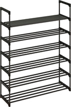 Calmootey 6-Tier Shoe Rack, Tall Large Capacity 30 Pairs Shoes Storage Organizer, Stackable Wide Shoe Shelf for Entryway, Hal