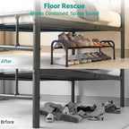 YEASHEIN 1-Tier Expandable Shoe Rack for Closet Floor, Λ-Frame Metal Small Shoe Rack for Entryway, Adjustable Shoe Shelf Orga