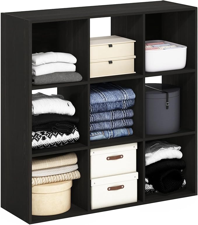 Furinno PELLI Closet Organizers and Storage, 9-Cube Closet Organizer, Open Shelf Closet Storage, for Wardrobe, Bedroom, Livin