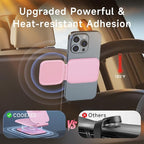 Pink Foldable Magnetic Phone Mount, Hidefold Ultra-Thin Magnetic Phone Holder for Car with Dual Side Strong Magnets, Car Accessories for Women, Fit for All Phone, Dashboard, Laptop, Gym