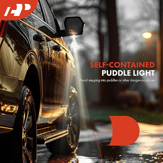 A-Premium Driver Side Power Door Mirror - Compatible with Chevy Tahoe, Suburban 1500 2500 & GMC Yukon - Heated Power Folding w/Blind Spot Detection, Turn Signal, Puddle Light, Memory Function, Chrome