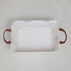 LANGYASHAN Rectangular Storage Bin Collapse Canvas Fabric Cartoon Storage Basket with Handles for Organizing Home Kitchen Boy