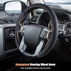Aimato Customized Steering Wheel Cover for Toyota Tacoma 2012-2023/4Runner 2010-2024/Tundra 2014-2021/Sequoia 2014-2022 Thin,Anti-Slip,Scratch-Resistant Exclusive Car Accessory for Toyota