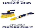 Michelin Snow Brush for Car Windshield – Ice Scraper with 34-50” Hybrid Extendable Handle Ergonomic Multi-Tool Detachable Swivel Head Non-Slip Foam Grip Heavy Duty Snow Remover for SUV, Truck