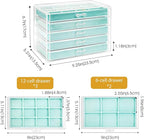 ProCase Earring Holder Organizer Jewelry Box with 5 Drawers, Acrylic Clear Earring Case with Adjustable Velvet Trays for Wome