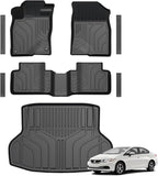 Floor Mats for Honda Civic Sedan 2012-2015, All Weather Floor Mats Trunk Cargo Liner and Door Sill Guards Accessories, Full Coverage Set (Not fit Coupe or Hybrid Models)
