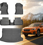 Floor Mats for Subaru Crosstrek 2018-2021-2023(NOT Hybrid), for Subaru Impreza 2017-2023, Front Rear Mats & Cargo Mat, TPE Anti-Slip Waterproof Summer Winter Floor Liners Car Accessories