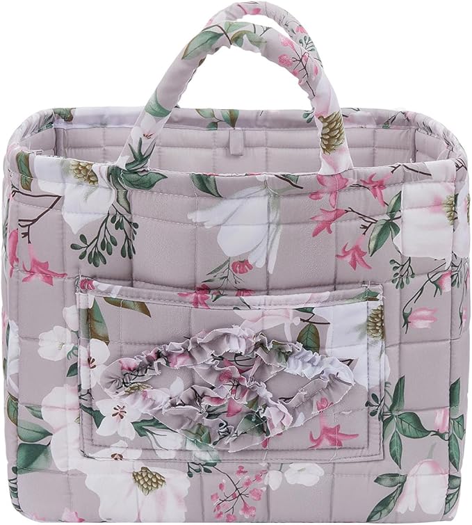 Boho Fabric Storage Basket, Large Capacity Laundry Basket, 12.2'' x 10.23'' x 10.23'' Collapsible Laundry Hamper with Easy Ca
