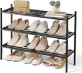 SONGMICS Bamboo Shoe Rack for Closet, Stackable Shoe Oragnizer with Modular Structure, Space-Saving Free Standing Shelf for E