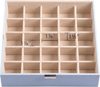 Frebeauty Earring Organizer Classic Jewelry Box 50 Slots Double Layer Jewelry Storage Case with 6 Necklace Hook and Bracelet 