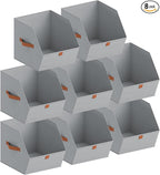 Homsorout Fabric Closet Storage Cubes - 8 Pack Square Storage Bins with Dual Handles for Clothes, Towels, Toys, Cube Storage 