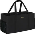 GhvyenntteS Extra Large Utility Tote Bag, Stand Up Utility Tote with Metal Wire Frame & Hard Bottom Board, Reusable Grocery Bags With Handles, Extra Large Beach Bag, Collapsible Car Tote