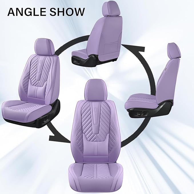 Coverado Car Seat Covers Full Set, Faux Leather Seat Covers for Car, Luxury Automotive Seat Covers Waterproof Car Seat Protec