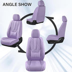 Coverado Front Seat Covers, Waterproof Leather Car Seat Protector, Universal Fit for Most Cars (Purple)
