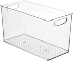 iDesign Plastic Storage Bin with Handles for Household Storage - Set of 4 - Clear - Made in USA