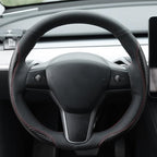MEWANT Hand Stitched Steering Wheel Cover for Tesla Model 3 2017-2023 / Model Y 2020-2023 for Tesla Model 3/Y Accessories