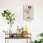 Vintage Western Framed Wall Art Coquette Cowgirl Martini Posters Prints 24x36 in Retro Bar Cart Cocktail Artwork Aesthetic fo