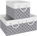 Fab totes Storage Bins [3-Pack], Foldable Storage Baskets for Organizing Toys, Books, Shelves, Closet, Large Storage Box with