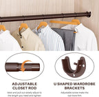Closet Rod - Closet Rods for Hanging Clothes, 17 to 97 inch Adjustable Closet Hanging Rod, Heavy Duty Clothes Rod Clothing Ba
