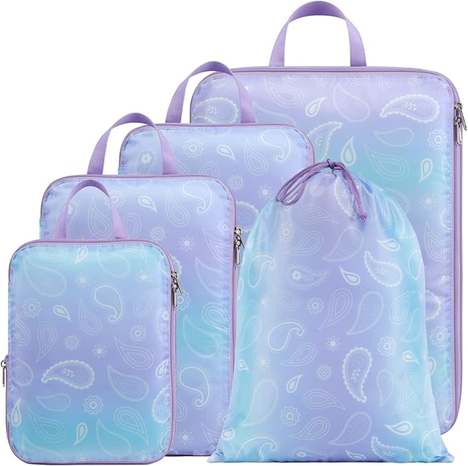 Cambond Compression Packing Cubes for Travel - Lightweight Expandable Travel Bags Luggage Organizers Travel Essentials Compre