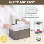 BALEINE 2 Pack Fabric Closet Storage Bins for Shelves, Linen Closet Organizers and Storage, Decorative Baskets for Organizing