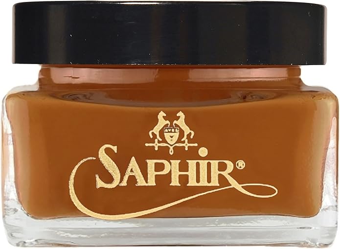 Saphir Medaille d'Or Pommadier Cream 75ml – Natural Cream Leather Shoe Polish, Leather Conditioner for Boots, Handbags