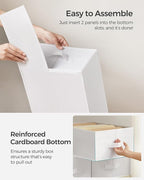 SONGMICS Set of 2 Large Size Wardrobe Clothes Organizers, 6-Compartment Foldable Drawer Organizers with Handles, 16.5 x 11.8 