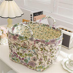 Boho Fabric Storage Basket, Large Capacity Laundry Basket, 12.2'' x 10.23'' x 10.23'' Collapsible Laundry Hamper with Easy Ca