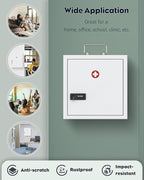 Uniclife Wall Mount Medicine Cabinet with Combination Lock & Handle Locking First Aid Cabinet Lockable Medical Cabinet Medium